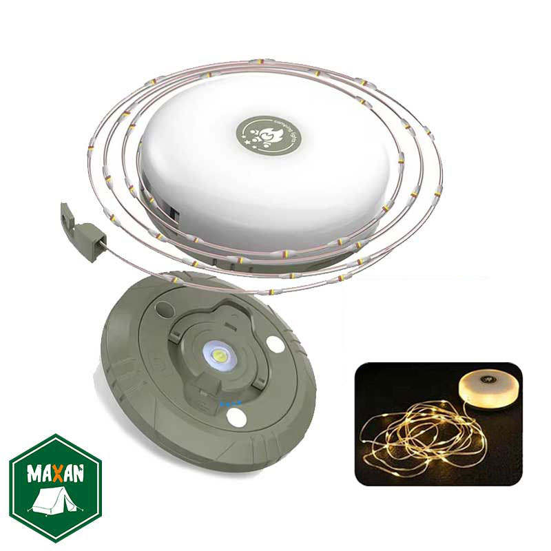 چراغ چادر ریسه‌ای شارژی 828 تک رنگ زرد